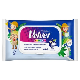 Туалетний папір Velvet Junior, зволожений, з затискачем, 42 шт.
