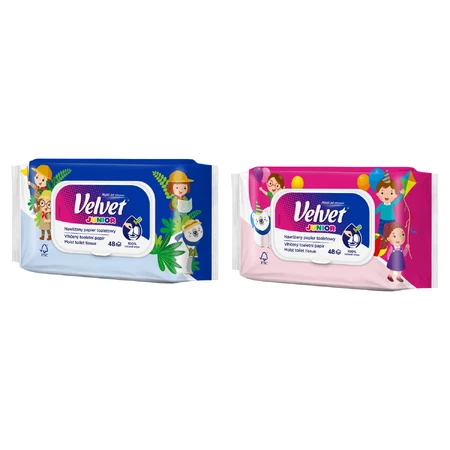 Туалетний папір Velvet Junior, зволожений, з затискачем, 42 шт.: ціни та характеристики
