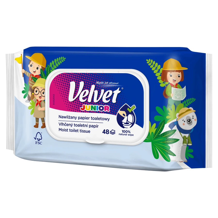 Туалетний папір Velvet Junior, зволожений, з затискачем, 42 шт.: ціни та характеристики