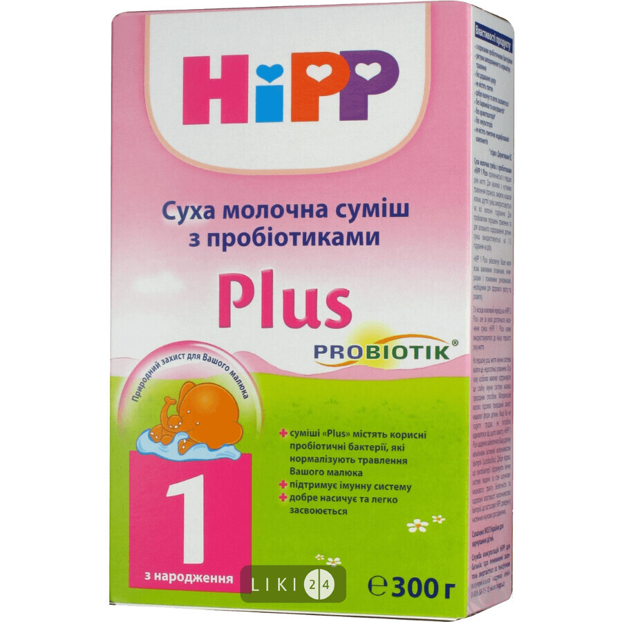 Hipp 1 смесь сухая молочная адаптированная 300 г, с пробиотиками: цены и характеристики
