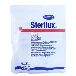 Sterilux, марлевые тампоны, 17 нитей, 12 слоев, 10 см x 10 см, 3 шт.