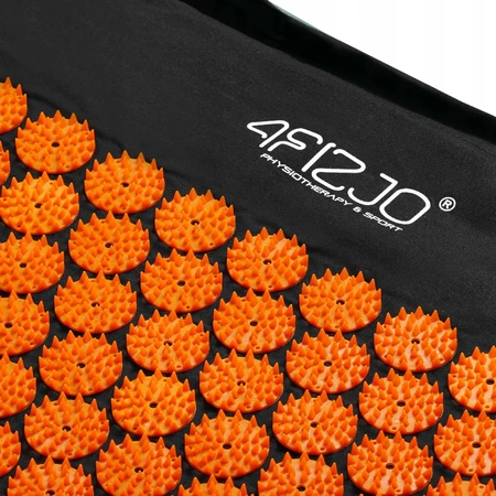 4Fizjo Acupressure Mat, великий акупунктурний килимок з подушкою, 110 см х 42 см, чорно-помаранчевий: ціни та характеристики