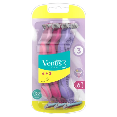 Gillette Venus 3, бритва для женщин, одноразовая, 6 шт.: цены и характеристики