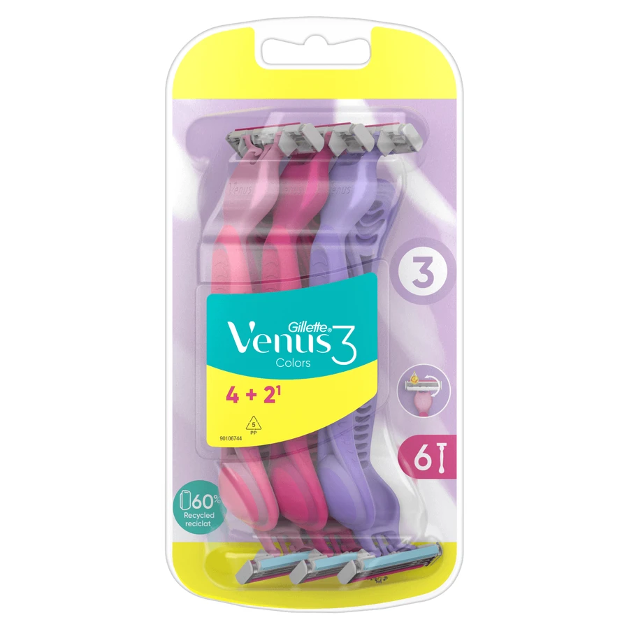 Gillette Venus 3, бритва для женщин, одноразовая, 6 шт.: цены и характеристики