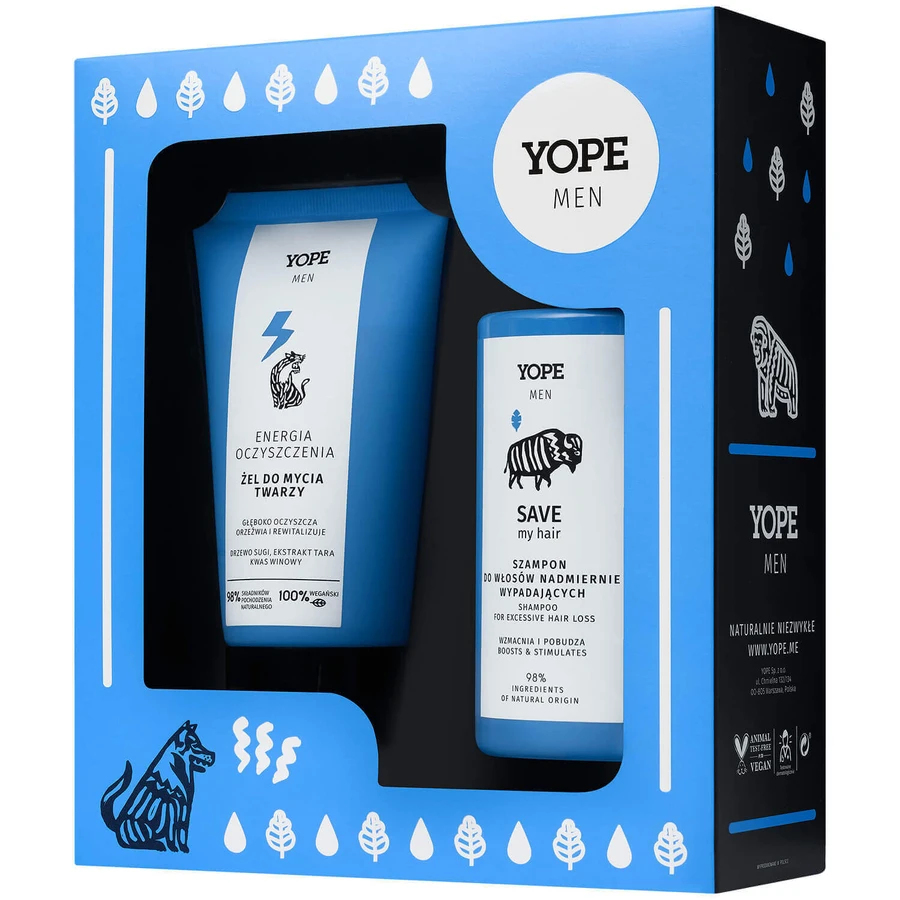 Набор Yope Men, Энергия очищения, средство для мытья лица, 150 мл + Save my Hair, шампунь от выпадения волос, 300 мл: цены и характеристики