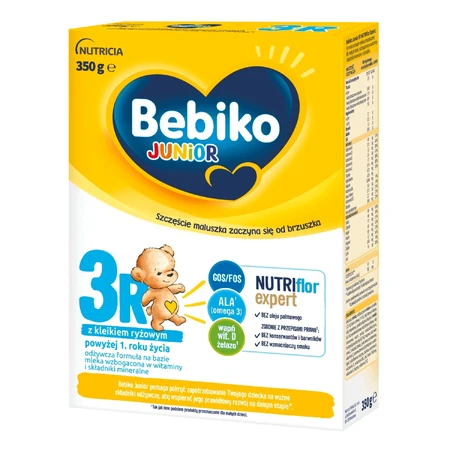 Bebiko Junior 3R Nutriflor+, питательная молочная смесь на основе рисовой каши, старше 1 года, 350 г: цены и характеристики