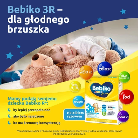 Bebiko Junior 3R Nutriflor+, питательная молочная смесь на основе рисовой каши, старше 1 года, 350 г: цены и характеристики