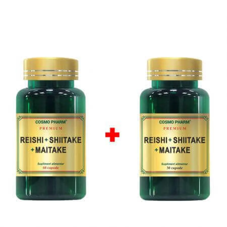 Рейши + Шиитаке + Майтаке Cosmopharm, 60 + 30 капсул: цены и характеристики
