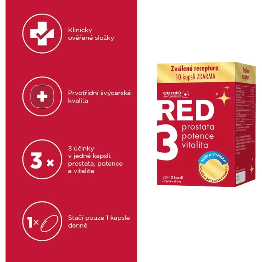 Cemio RED3 80 + 10 капсул: ціни та характеристики