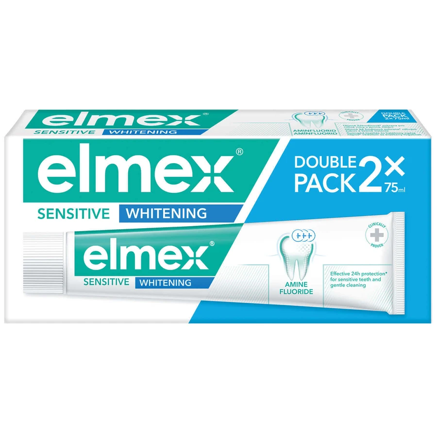 Зубная паста Elmex Sensitive Whitening, 2 x 75 мл ЗАГРЯЗНЕННАЯ УПАКОВКА: цены и характеристики