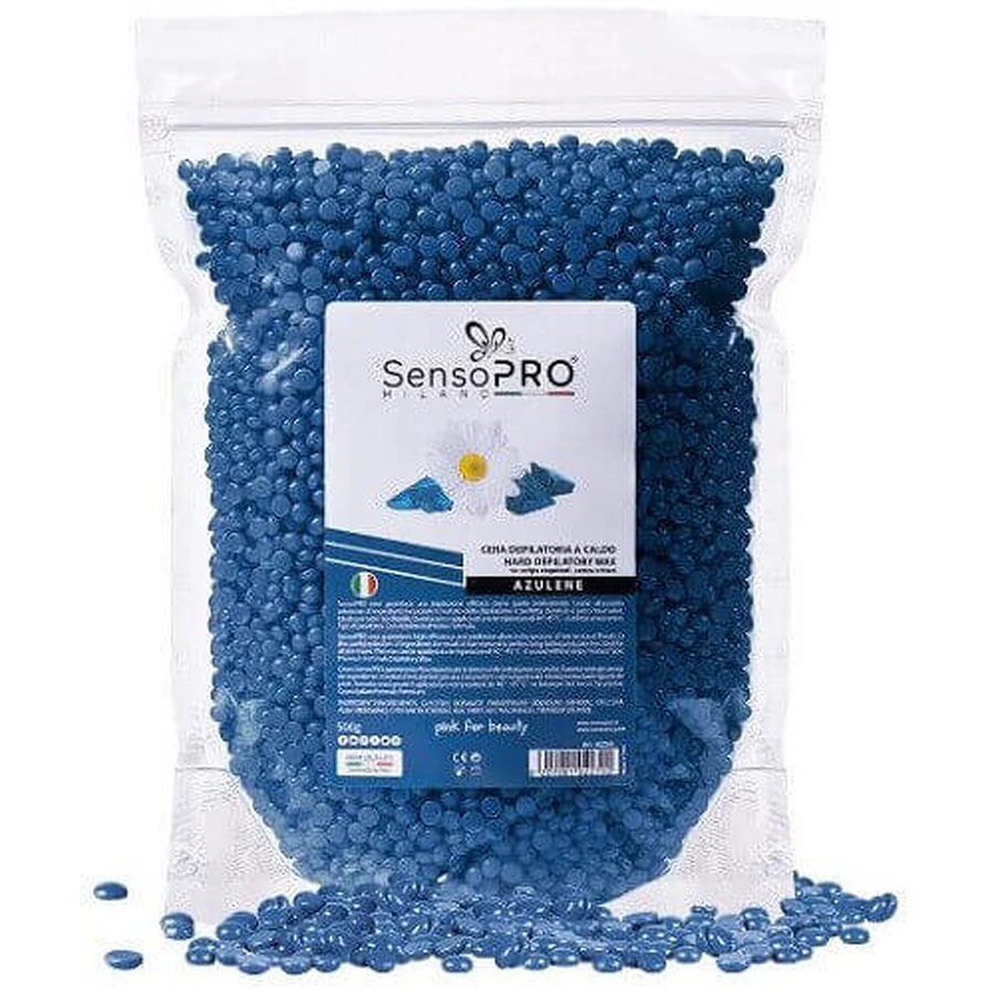 Еластичний віск для епіляції, гранули, SensoPro, Azulene, 500 г: ціни та характеристики