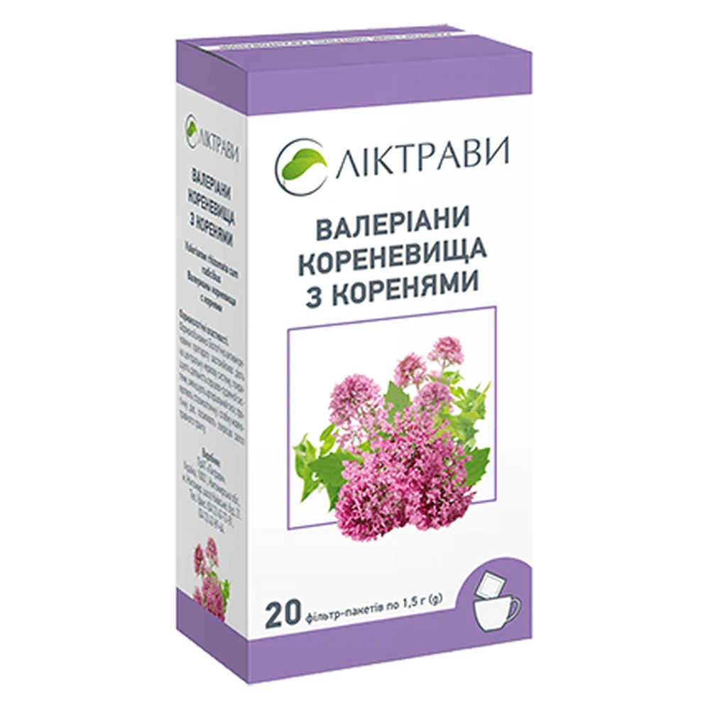 Валеріани Кореневища з оренями 1.5 г фільтр-пакет №20: ціни та характеристики