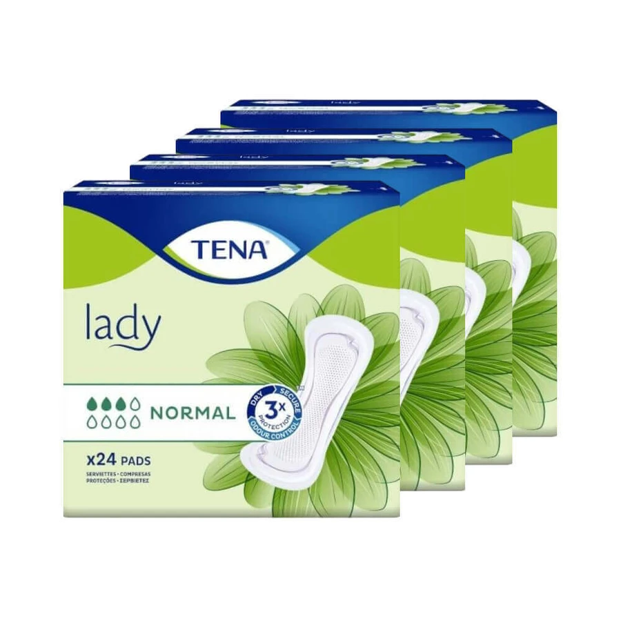 Прокладки гігієнічні Tena Lady Normal, 3 краплі, 4х24 шт.: ціни та характеристики