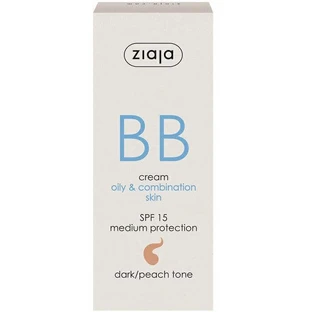 BB-крем з SPF 15 відтінок Темний для комбінованої жирної шкіри, 50 мл, Ziaja