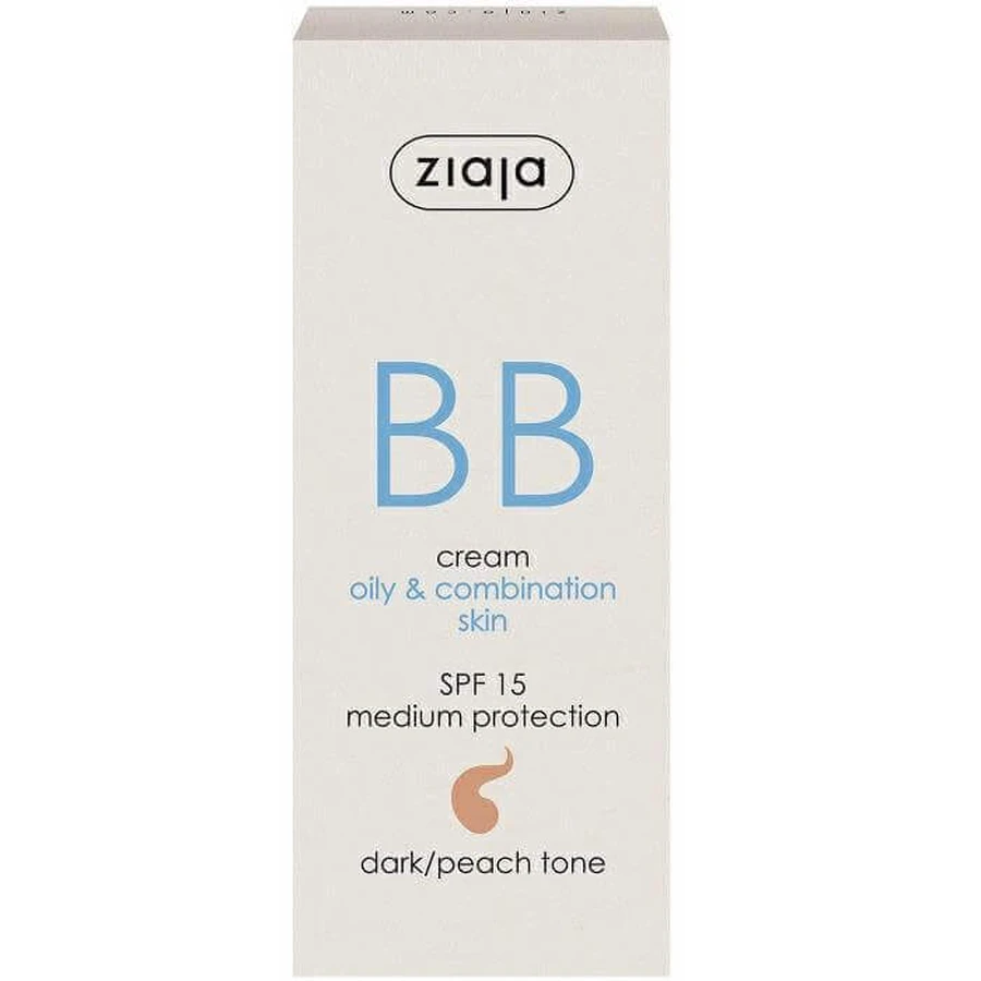BB-крем з SPF 15 відтінок Темний для комбінованої жирної шкіри, 50 мл, Ziaja: ціни та характеристики