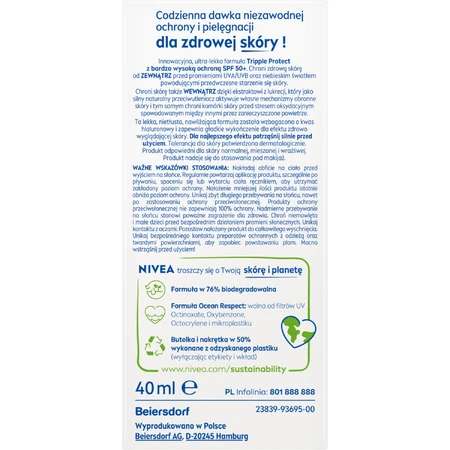 Nivea Sun Triple Protect Флюид для лица SPF50+, 40 мл: цены и характеристики
