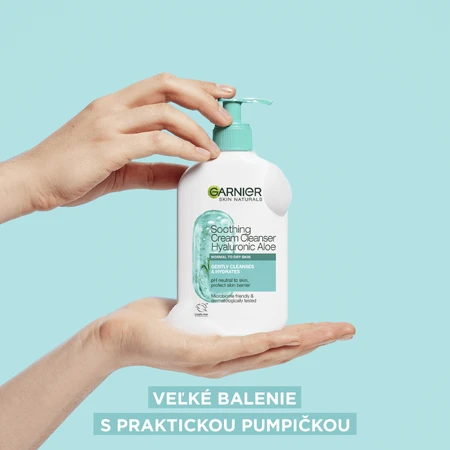 Garnier Skin Naturals Заспокійливий очищувальний крем з гіалуроновою кислотою та алое вера, 250 мл: ціни та характеристики
