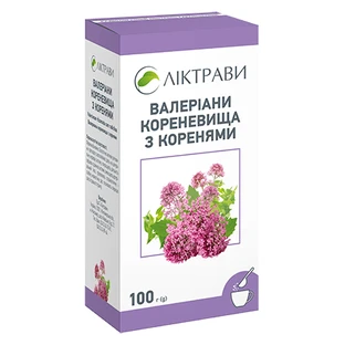Валеріани кореневища з коренями 100 г пачка, з внутр. пакетом