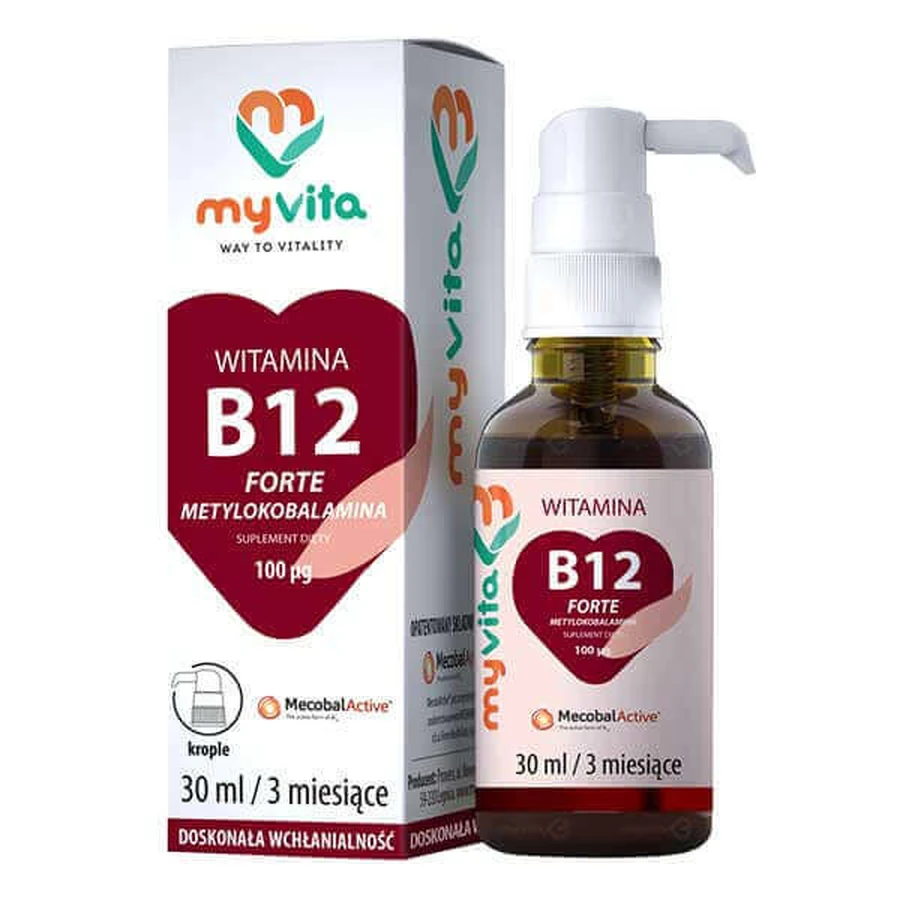 MyVita, Витамин B12 Forte, капли, 30 мл: цены и характеристики