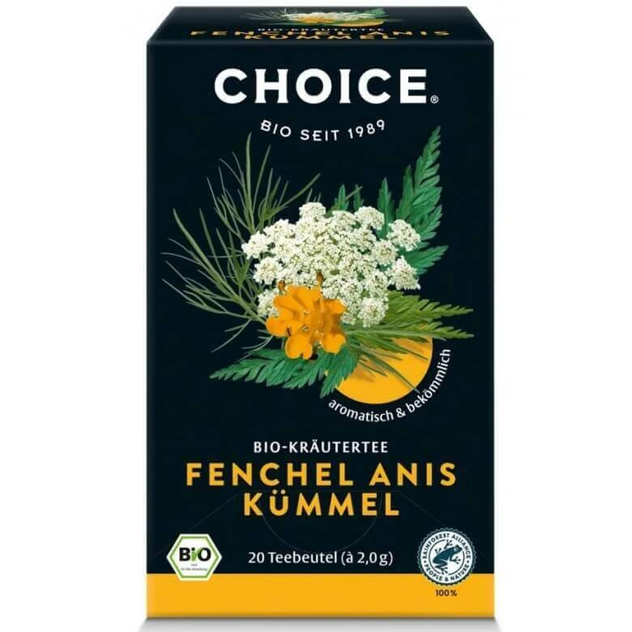 Органічний трав'яний чай з фенхелем, анісом і кмином Choice, 20 пакетиків, Yogi Tea: ціни та характеристики
