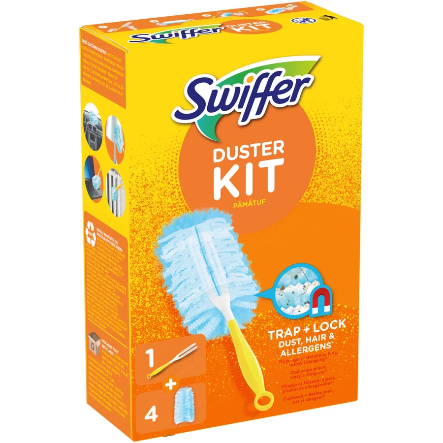Набор для уборки пыли с 4 наполнителями Duster Kit Trap & Lock, 1 штука, Swiffer: цены и характеристики