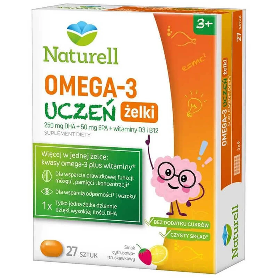 Омега-3 Naturell Omega-3 Student Jelly от 3 лет, желе, 27 шт.: цены и характеристики