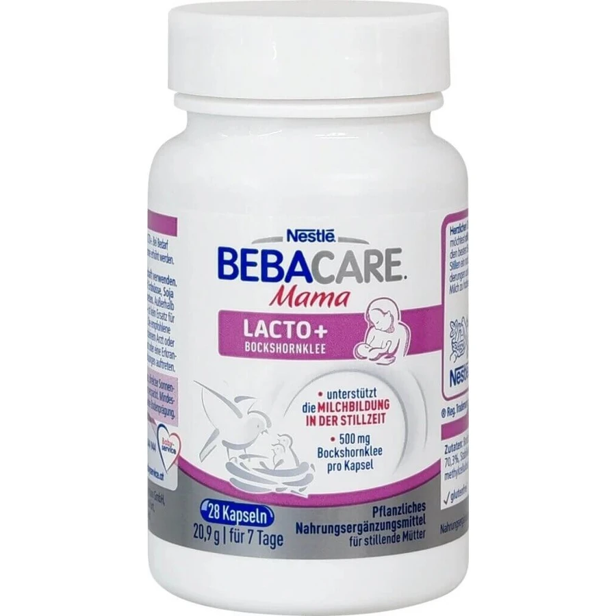 BEBACARE Пажитник Mama Lacto+ 1×28 шт, харчова добавка для годуючих мам: ціни та характеристики