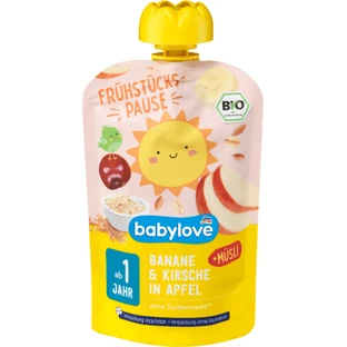 Фруктове пюре Babylove Банан-Вишня, для дітей з 1 року, 100 г