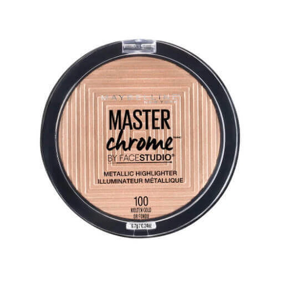 Пудра Maybelline Master Chrome Illuminating Powder, відтінок 100 Molten Gold, розплавлене золото: ціни та характеристики
