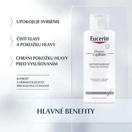 Eucerin DermoCapillaire Гіпертолерантний шампунь для чутливої та алергічної шкіри 250 мл: ціни та характеристики