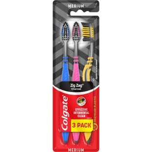 Colgate Зубна щітка Zig Zag Вугільна 3 шт