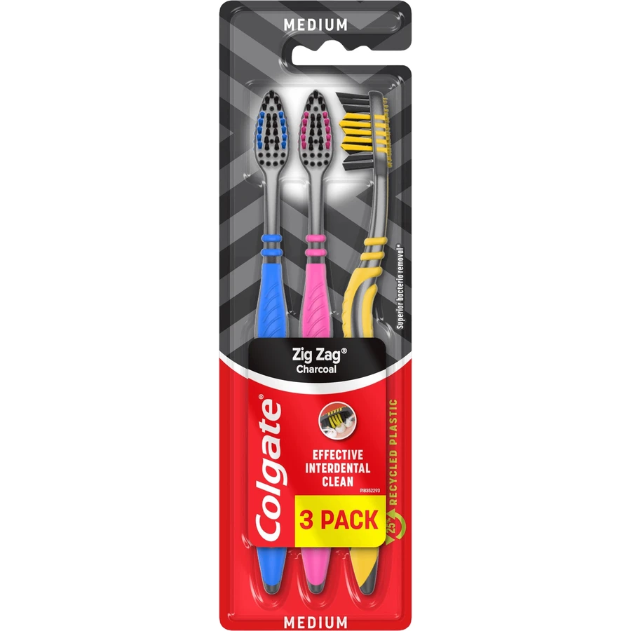 Colgate Зубна щітка Zig Zag Вугільна 3 шт: ціни та характеристики