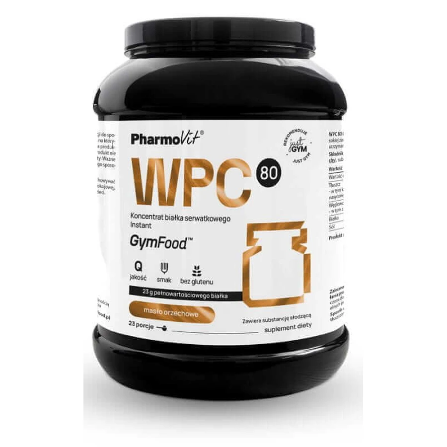 Концентрат сироваткового протеїну WPC 80 (арахісове масло) 700г GymFood Pharmovit: ціни та характеристики