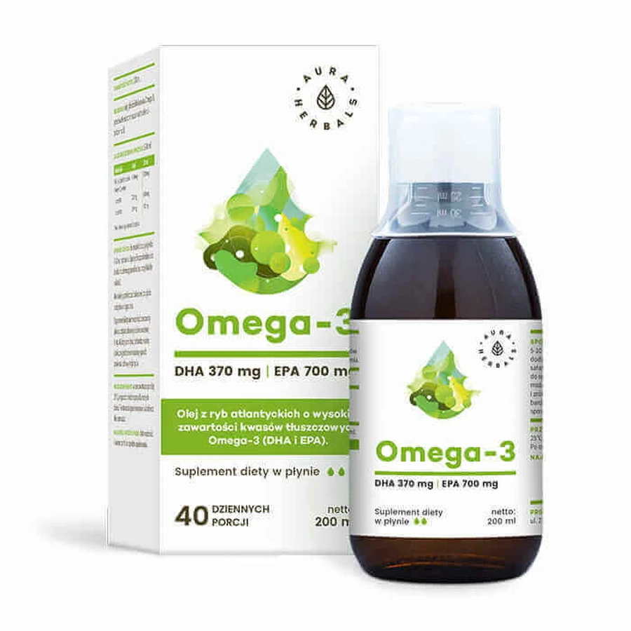 Омега-3 DHA 370 мг и EPA 700 мг - 200 мл Aura Herbals: цены и характеристики