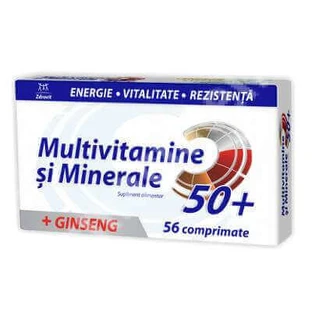 Мультивитамины и минералы с женьшенем 50+, 56 таблеток, Здровит