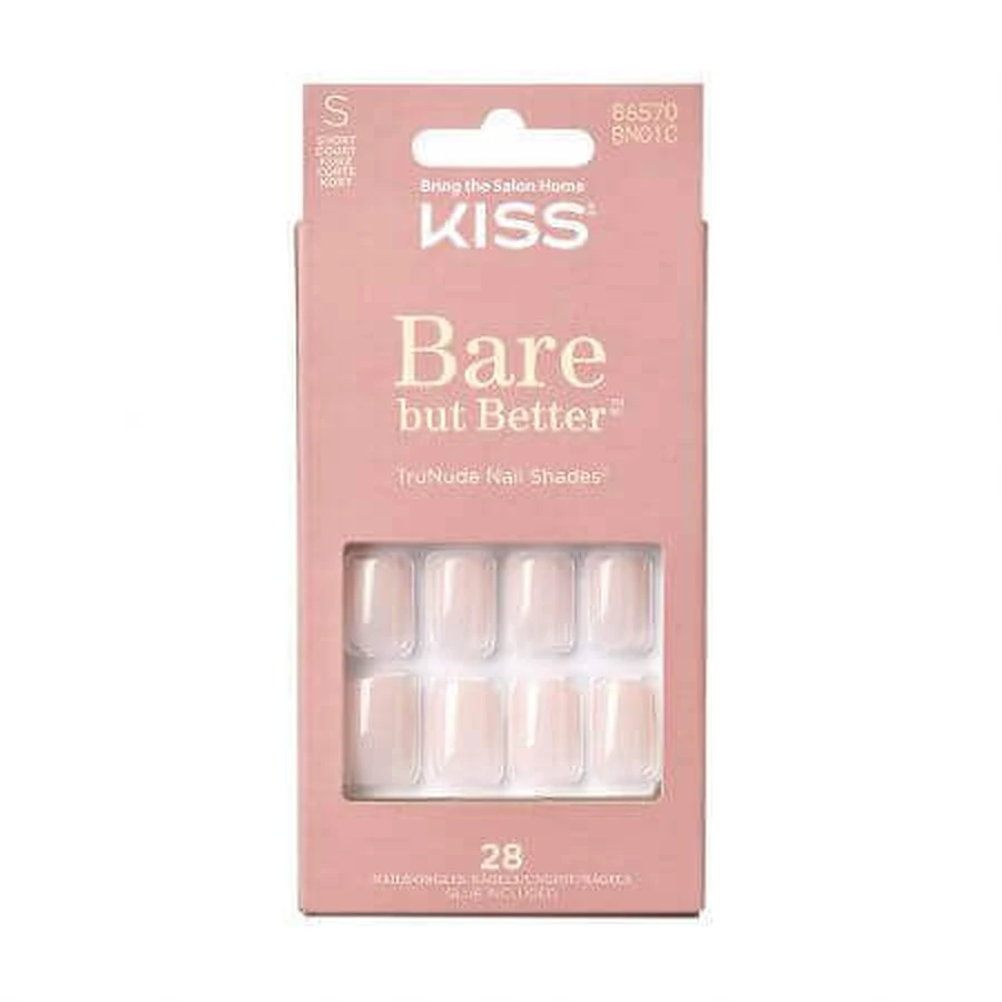 Накладні нігті Bare but Better, Nudies Short Squoval, Kiss: ціни та характеристики