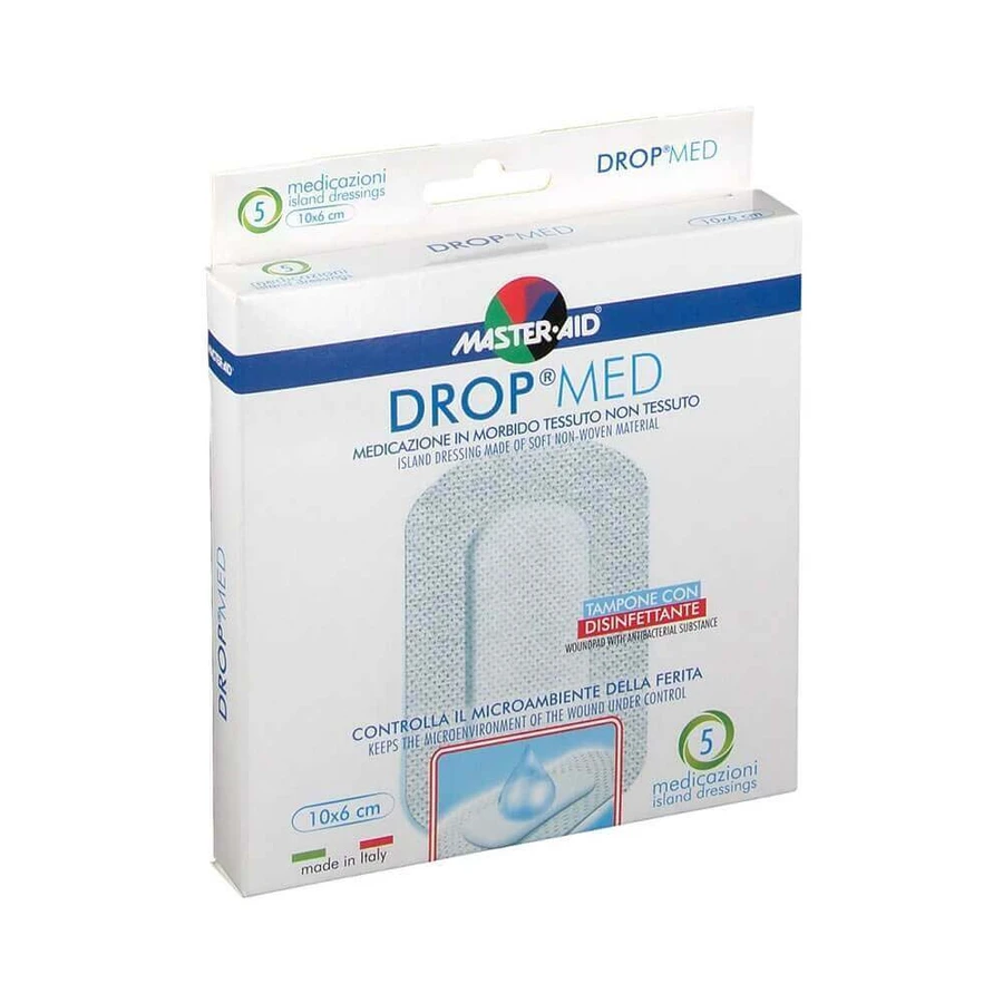 Послеоперационная повязка Drop Med 10x6 см, 5 штук, Pietrasanta Pharma: цены и характеристики