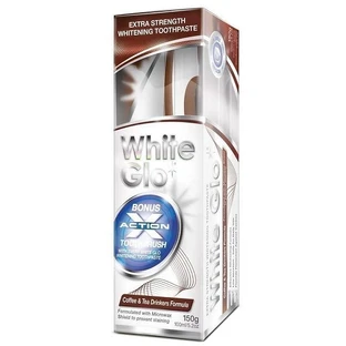 Паста White Glo Drinkers Coffee and Tea + безкоштовна зубна щітка та міжзубна йоржик 150 г