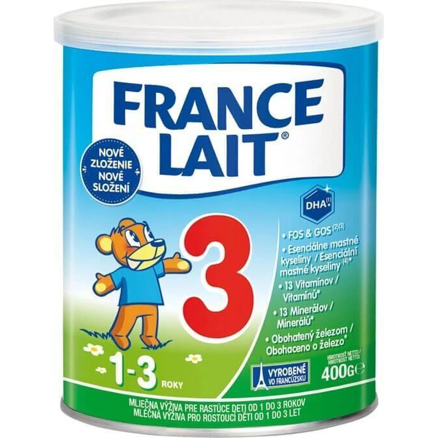 Франция Lait 3 Молочная смесь для детей раннего возраста от 1 до 3 лет 1×400 г, молочная смесь (1-3 года): цены и характеристики