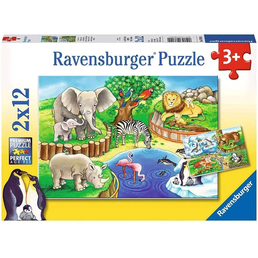 Пазл "Зоопарк", +3 роки, 2х12 деталей, Ravensburger: ціни та характеристики