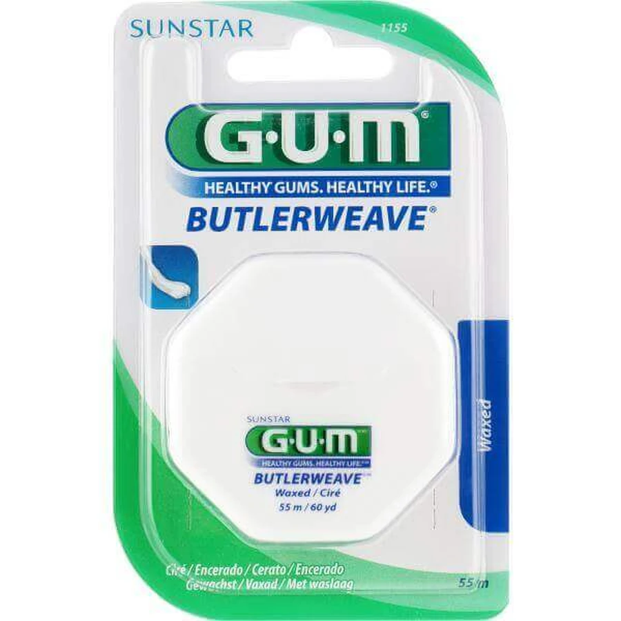 Зубна нитка - Butlerweave Waxed, 55 м, Sunstar Gum: ціни та характеристики