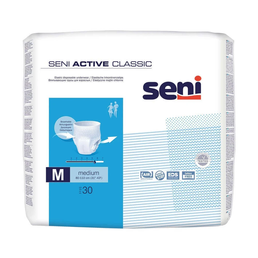 Эластичные впитывающие прокладки для трусиков, средние, 30 штук, Seni Active Classic: цены и характеристики