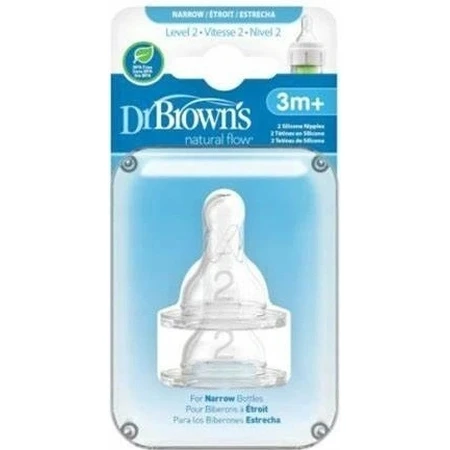 Dr.BROWN'S OPTIONS+ LEVEL 2 1×2, узкий, силиконовые соски 3м+: цены и характеристики