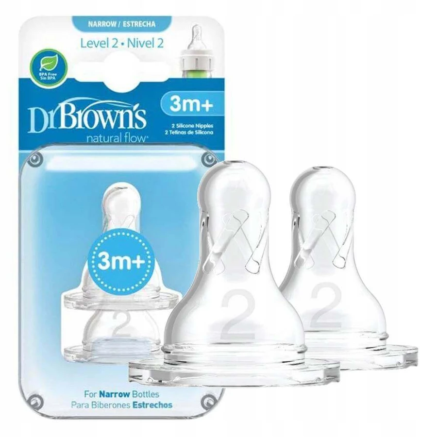 Dr.BROWN'S OPTIONS+ LEVEL 2 1×2, узкий, силиконовые соски 3м+: цены и характеристики