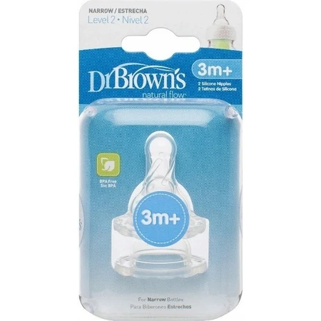 Dr.BROWN'S OPTIONS+ LEVEL 2 1×2, узкий, силиконовые соски 3м+: цены и характеристики