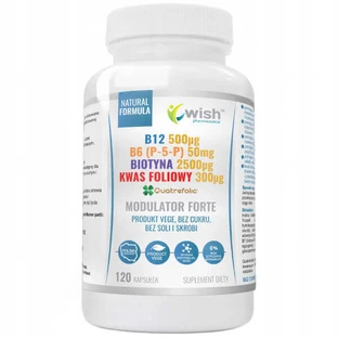 Wish B12 + B6 (P-5-P) + Биотин + Модулятор фолиевой кислоты Форте, 120 капсул