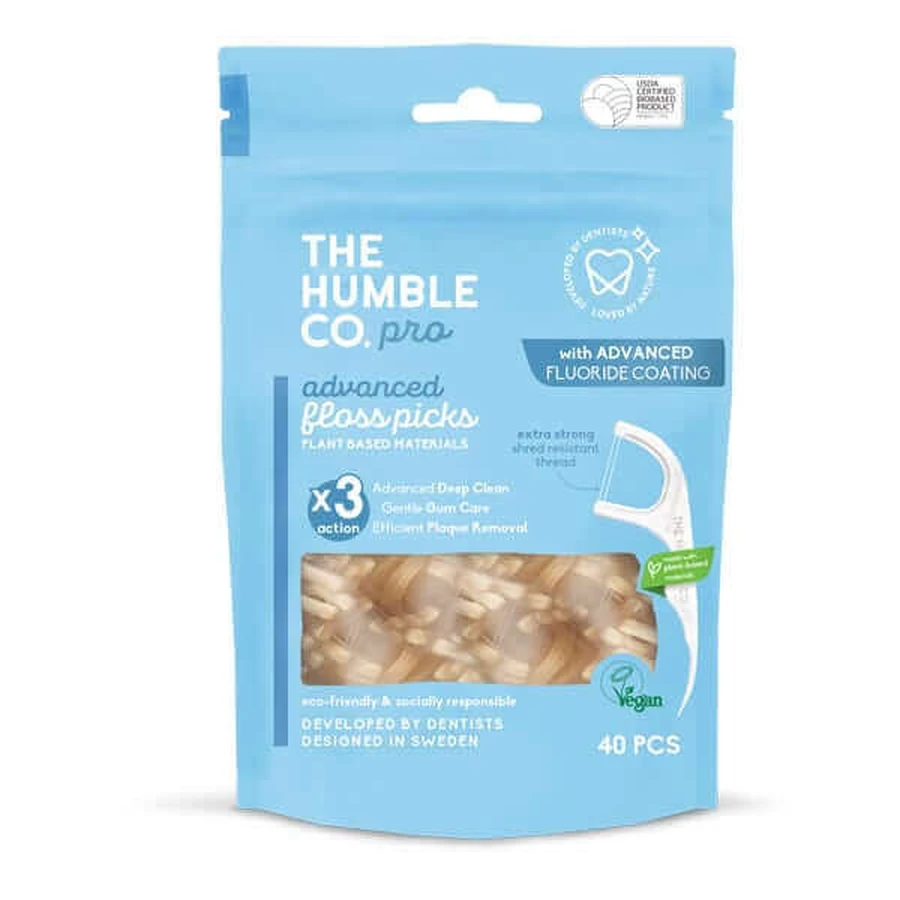 Зубні нитки Pro Floss Picks з тримачем, 40 штук, Humble: ціни та характеристики