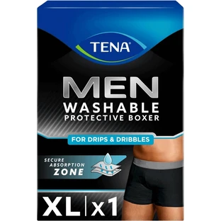 Труси-боксери Tena Men, що миються, чорні від нетримання XL
