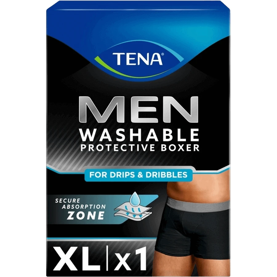 Труси-боксери Tena Men, що миються, чорні від нетримання XL: ціни та характеристики