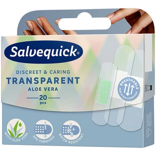 Salvequick Прозрачный бинт с экстрактом алоэ вера, 20 шт.
